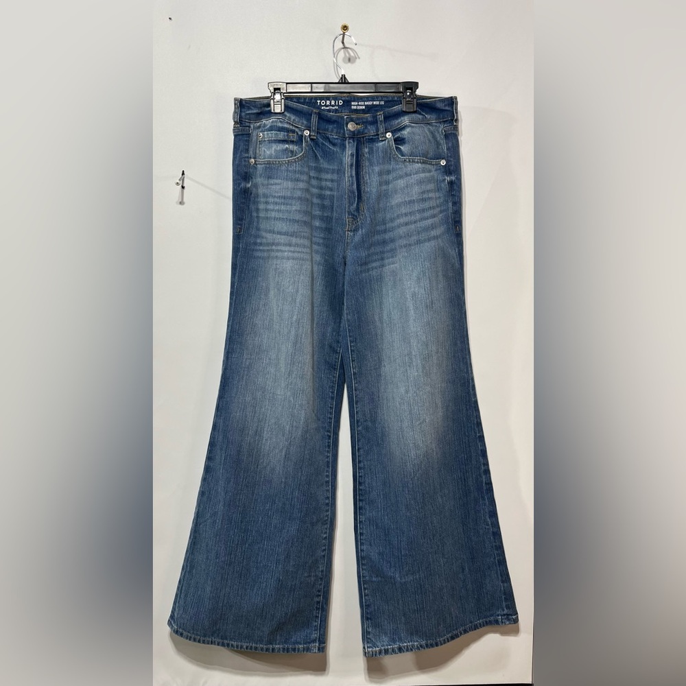Torrid High-Rise Baggy Wide Leg Duo Denim Jeans Size 12T Inseam 32 New With Tags